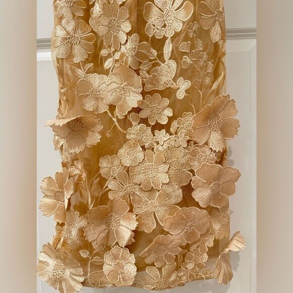 NWOT Bronx and Banco JASMINE MAXI DRESS Floral Gold Strapless Dress - Picture 6 of 15